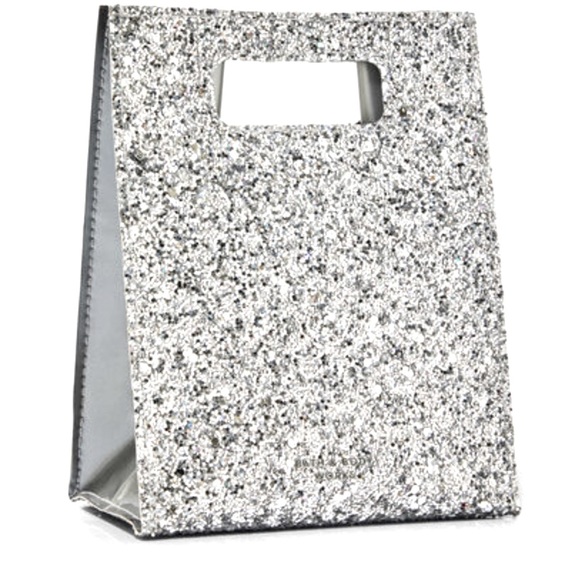 BBW Silver Glitter Gift Bag Reusable Mini Tote - Picture 1 of 4